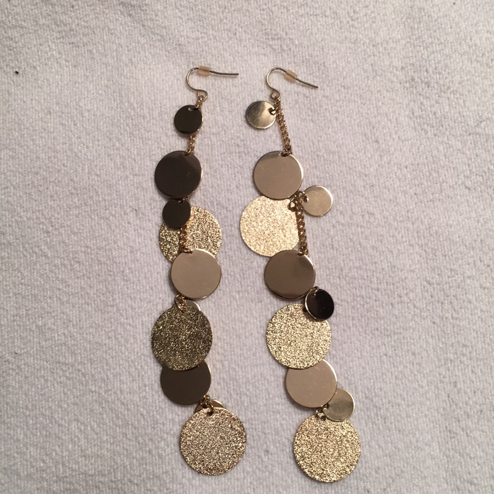 Gold dangle statement earrings
